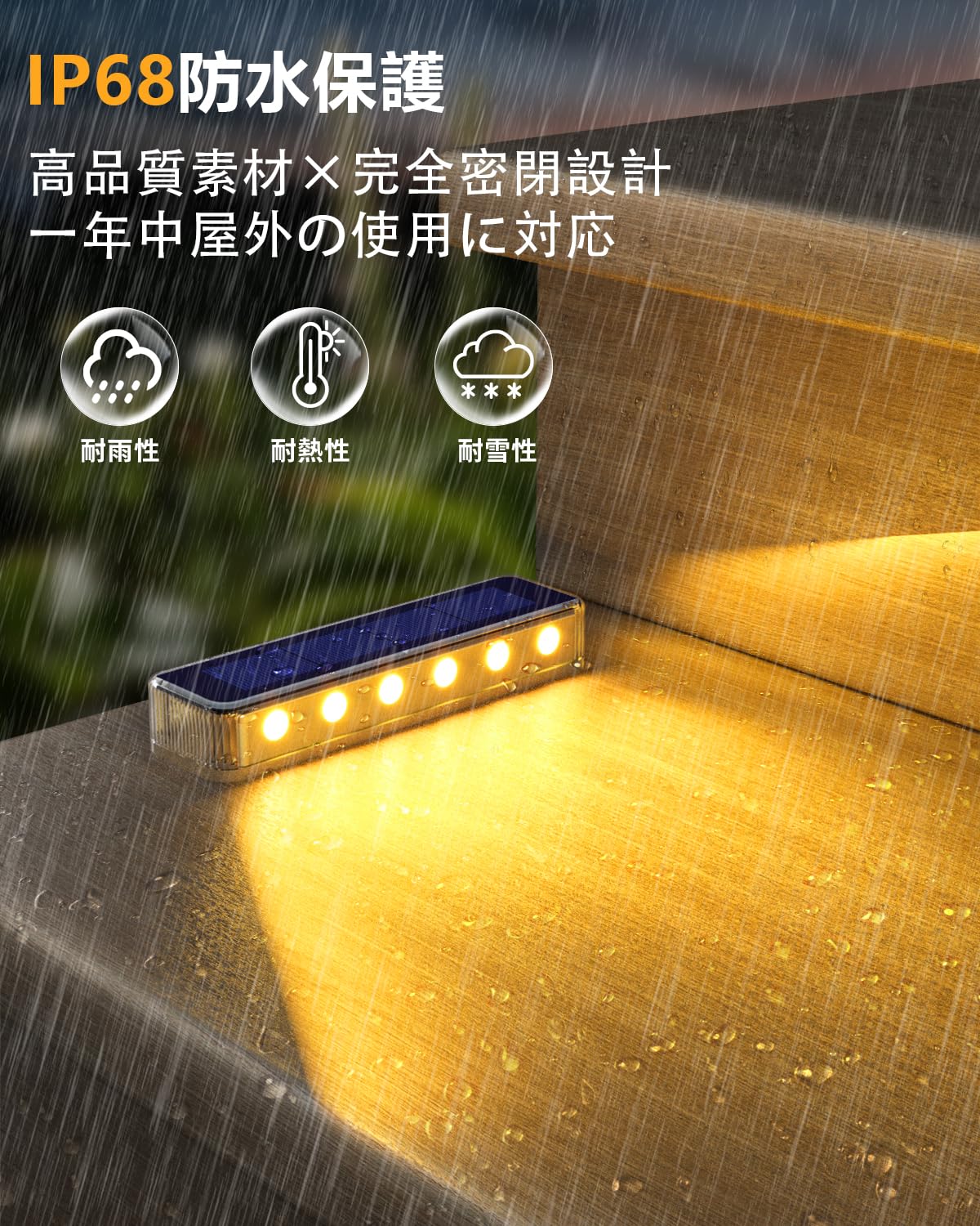 Amazon.co.jp: DetarZinLED IP68防水 1000mAh大容量電池 ソーラー